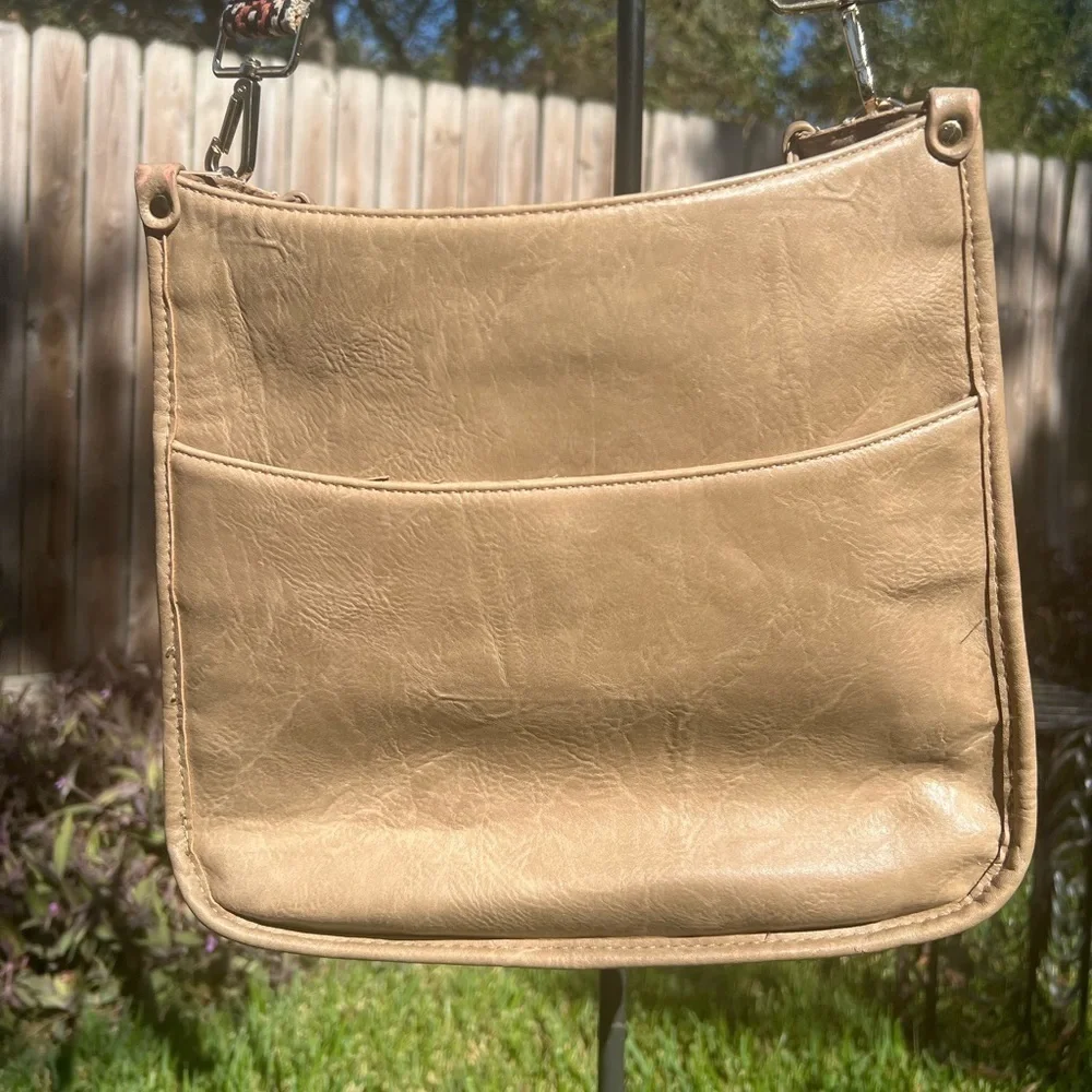 Vegan Leather Crossbody w/ Guitar Style Strap